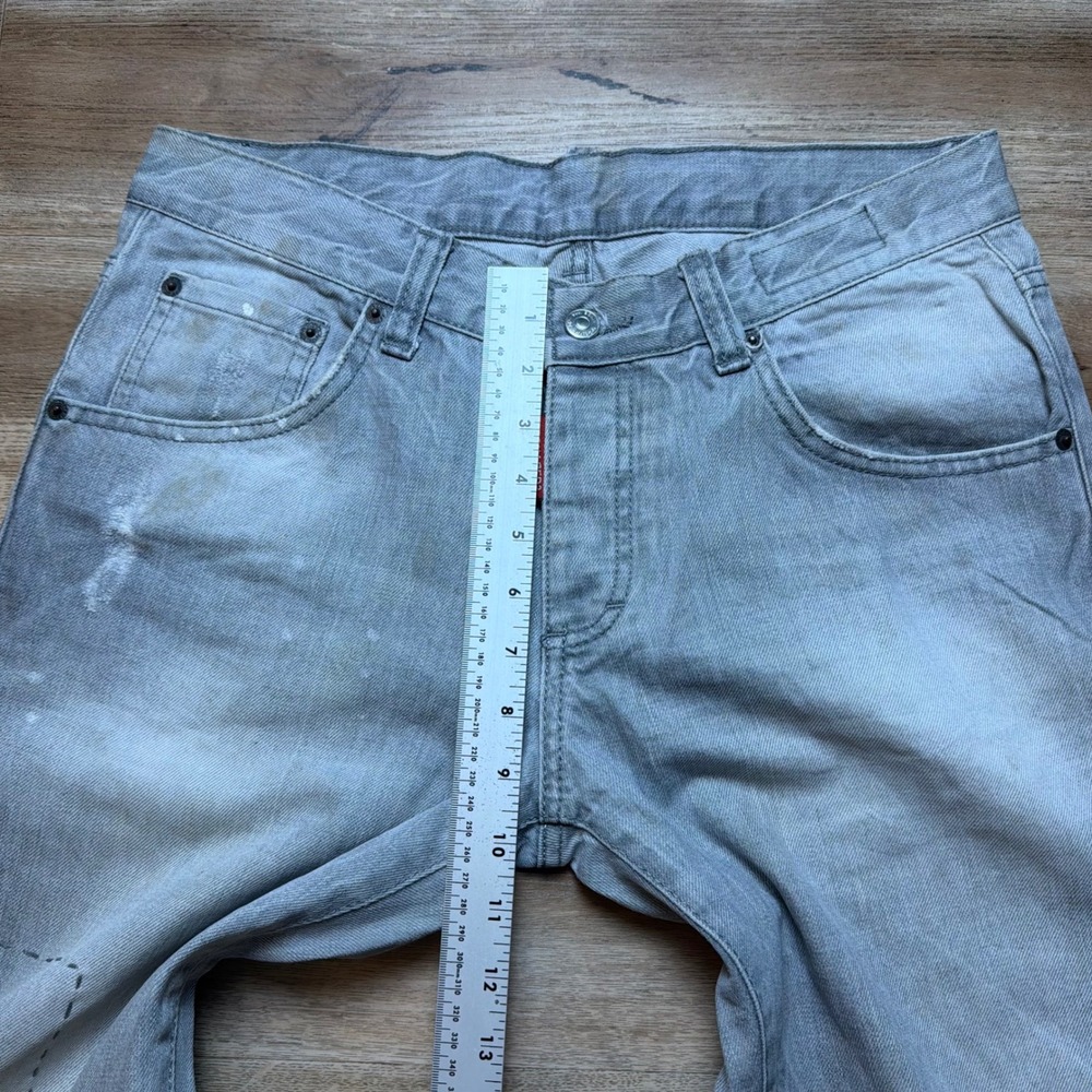 Dsquared2 Slim Jeans Mens 32x34 Grey Distressed Paint Splatter Made in Italy - Picture 14 of 16